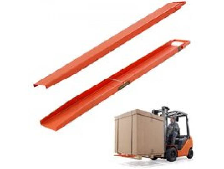 VEVOR Rallonges de Fourches pour Chariot Élévateur 1820x140 mm, Extensions de Fourches à Palettes pour Charges Lourdes, Boucle de Retenue et Verrouillage Inférieur, en Acier Robuste, Orange, 1 Paire