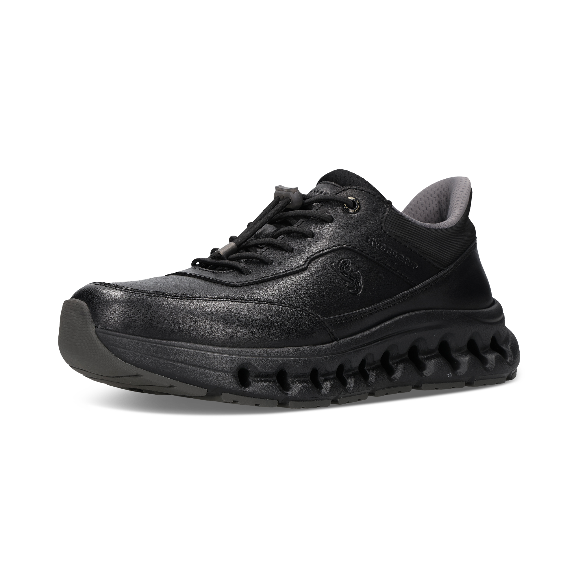 Slip-On Sneaker SALAMANDER "Bretten", Herren, Gr. 42, Textil, schwarz, Nappaleder, Schuhe Slip-On Sneaker, Schlupfschuh, Halbschuh mit Schnellverschluss, Hyper-Grip-Laufsohle