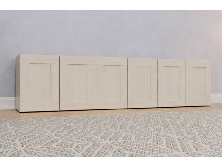 Büro Sideboard nach Maß - Pinie gekälkt - 50x200x40cm - Individuell konfigurieren