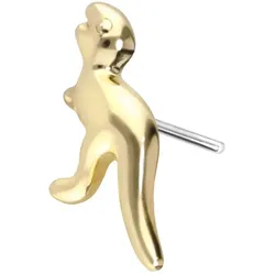 14 Karat Gold Aufsatz mit Titan Push Pin DINOSAURIER