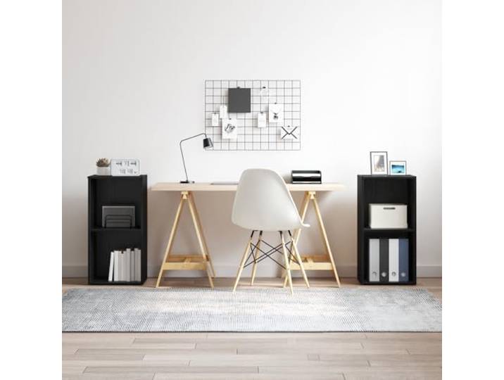 HEFZGDB TV-Schrank-Set 2 pcs Schwarze Eiche 37 x 35 x 107 cm - Cube Modulregalsystem mit würfelförmigen Fächern für stylische Lagerung, modular und anpassbar für Wohnzimmer