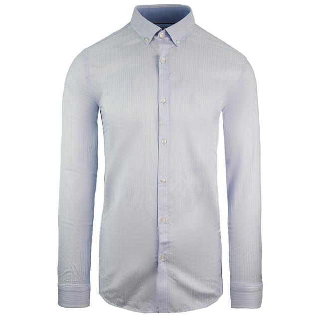 Lacoste Slim Fit Oxford Mens Hellblau gewebtes Hemd