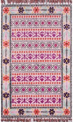 Momeni Tahoe Hand-tufted Pink Geometric/Floral Wool Area Rug