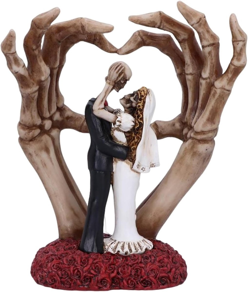Handgeschilderd Liefde Sculptuur Skelet Paar Decoratie Hoogte: 20 cm