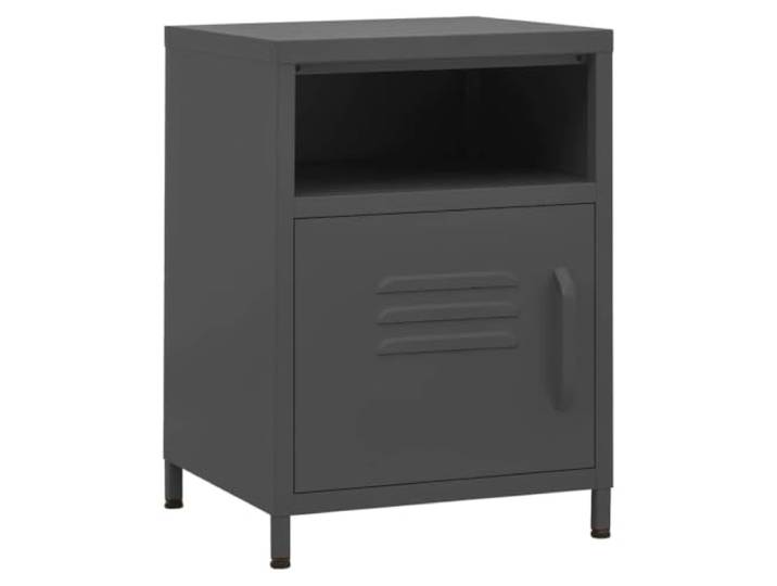 Heofavd Nachttisch Anthrazit 35x35x51 cm Beistelltisch aus Stahl