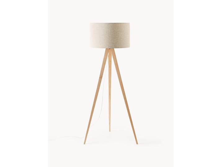 Lampadaire trépied scandi en bois massif Jake