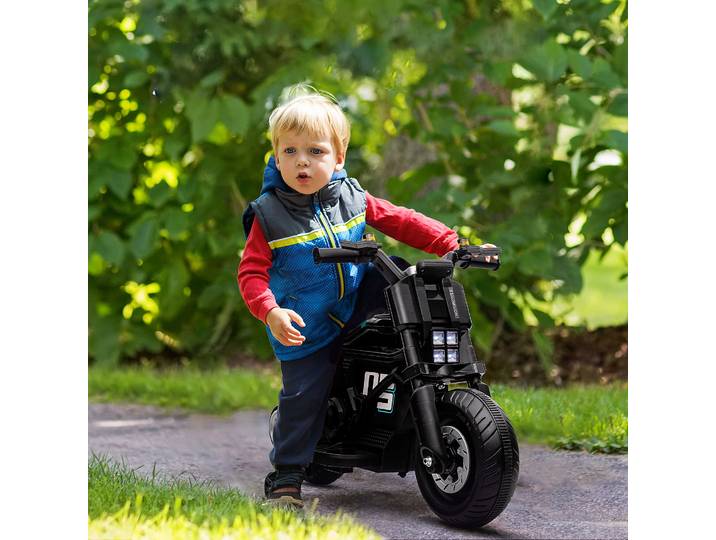 HOMCOM Moto Électrique Enfant 3-5 Ans avec Klaxon Noire