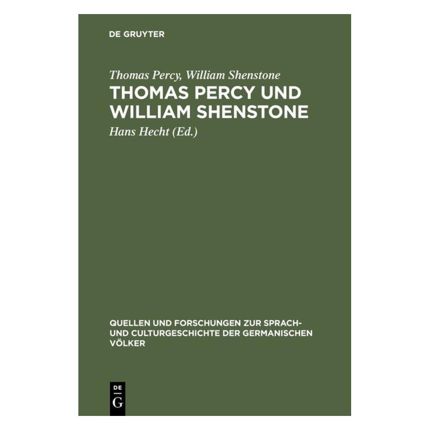 De Gruyter Percy:Thomas Percy und William Shenston (Englisch, Hardcover, Thomas Percy, William Shenstone) (67775450)