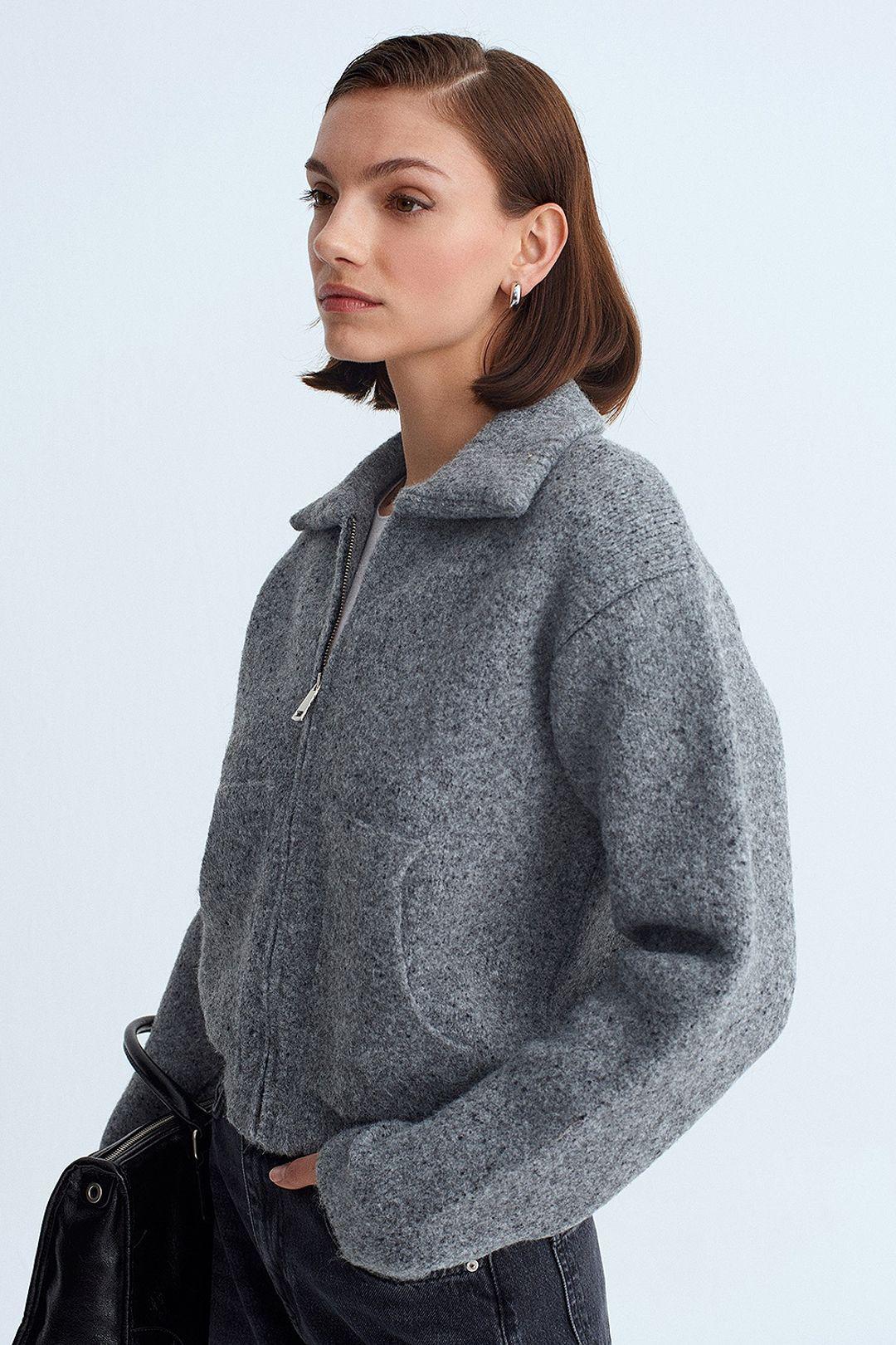 Damen-Wollmischung Cardigan