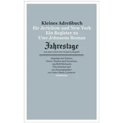 Kleines Adressbuch für Jerichow und New York, Belletristik von Rolf Michaelis, Anke-Marie Lohmeier