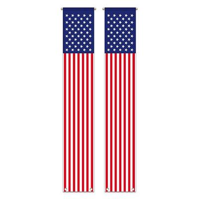 Patriotische Dekorationen 4. Juli Dekorationen Außensaison Hängehängende Amerikanische Flaggenbanner Veranda Schild für Veteranen Gedenktag Arbeitspräsidenten Wahlflagge