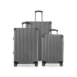 Q-Damm - 3er Koffer Set Hartschale Silber matt, TSA