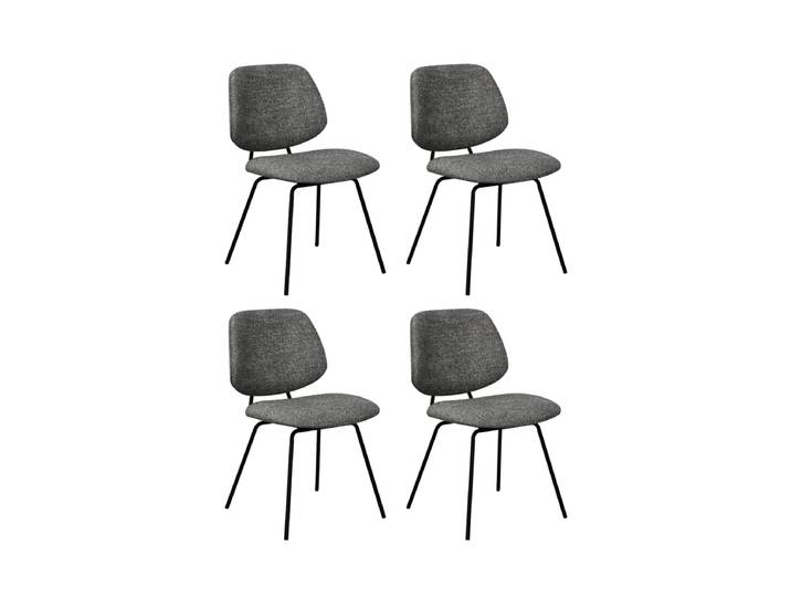 4er Set Esszimmerstühle Sofia - Stoff Grau