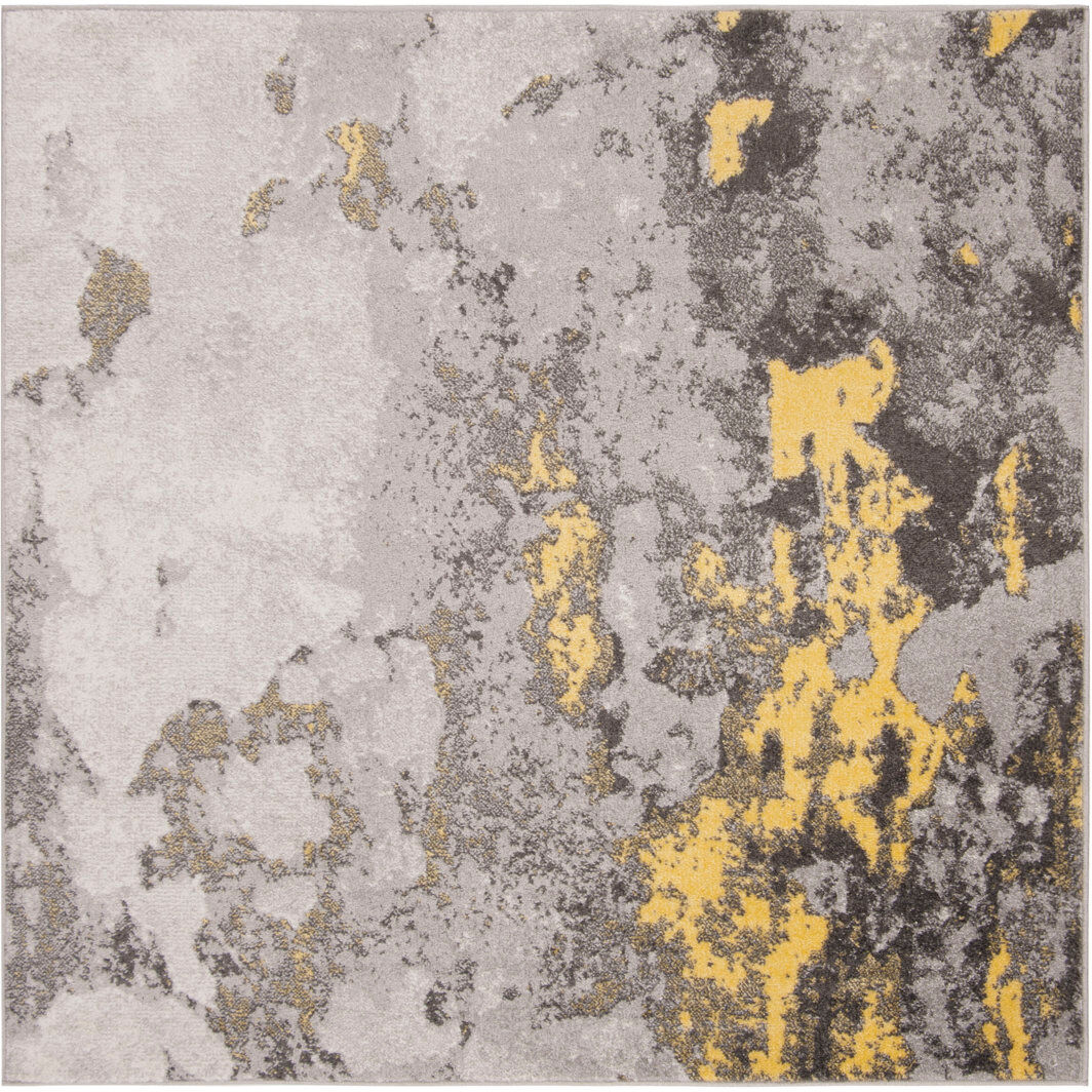 Rio Drury Abstract Area Rug Gray Square 201cm
