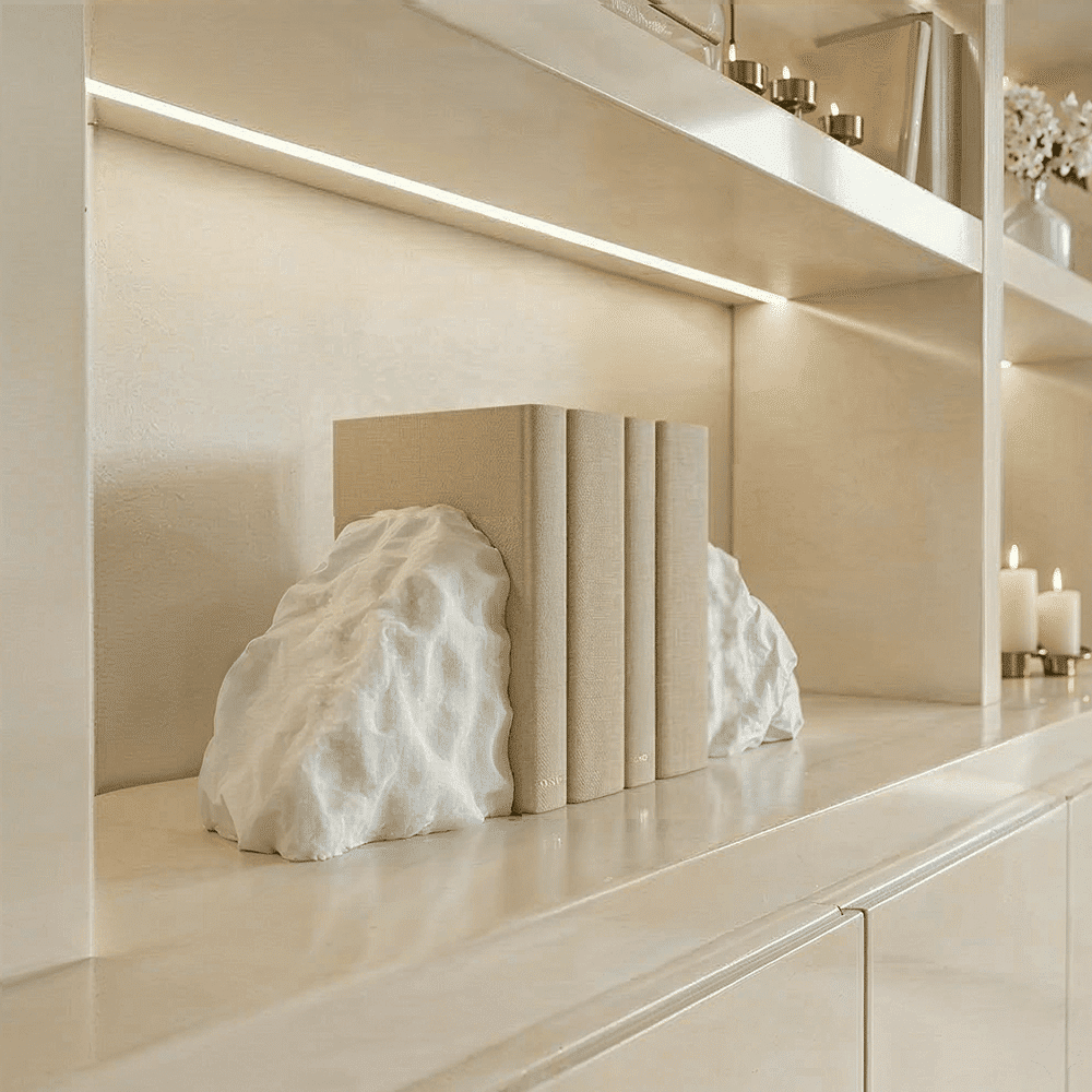 Seraphine White Quartz Abstract Bookends