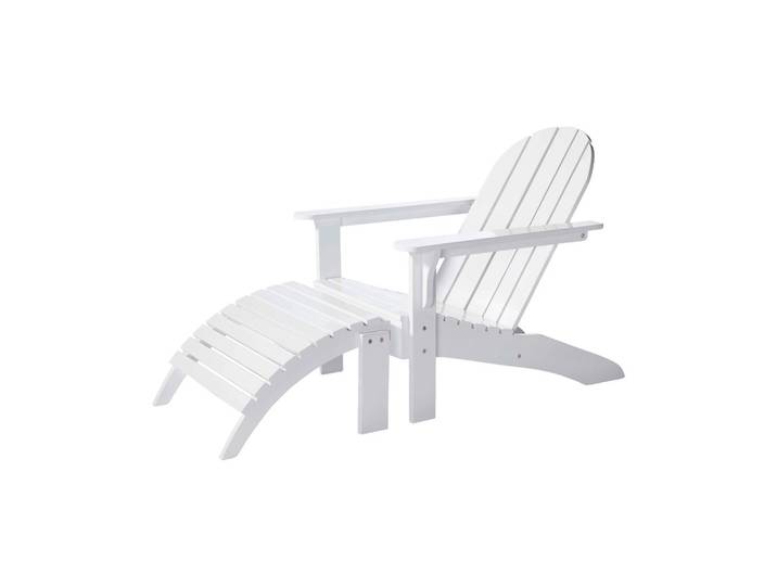 Gartenliege Adirondack Weiß mit Hocker
