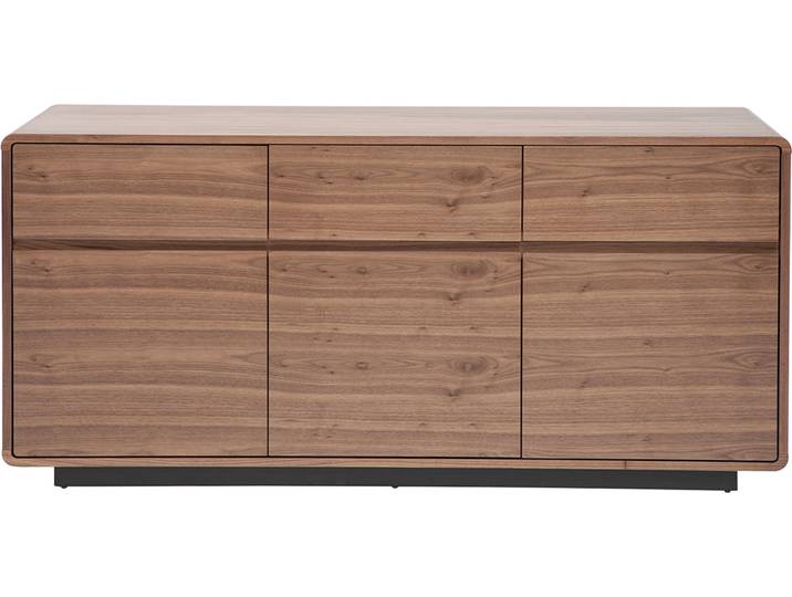 Buffet design en bois foncé noyer 3 portes 3 tiroirs L160 cm JAKO
