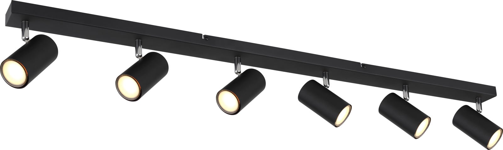 Globo Lighting Plafondlamp Robby 6-lichts zwart metaal H: 115 cm
