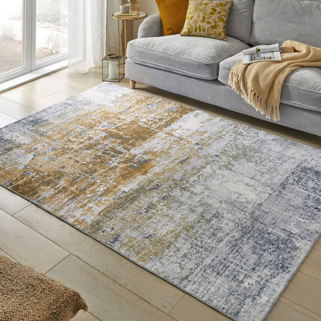 Borough Wharf Modern Rug, Anti Slip Rug For Bedroom, & Living Room, Abstract Rug, 9Mm Thick Ivory Modern Rug Cream Rectangle 160 x 230cm