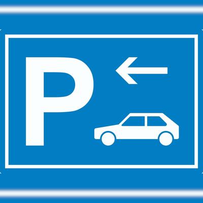 HB-Druck Auto PKW Parkplatz Aufkleber mit Richtungspfeil links waagerecht A0 (841x1189mm)