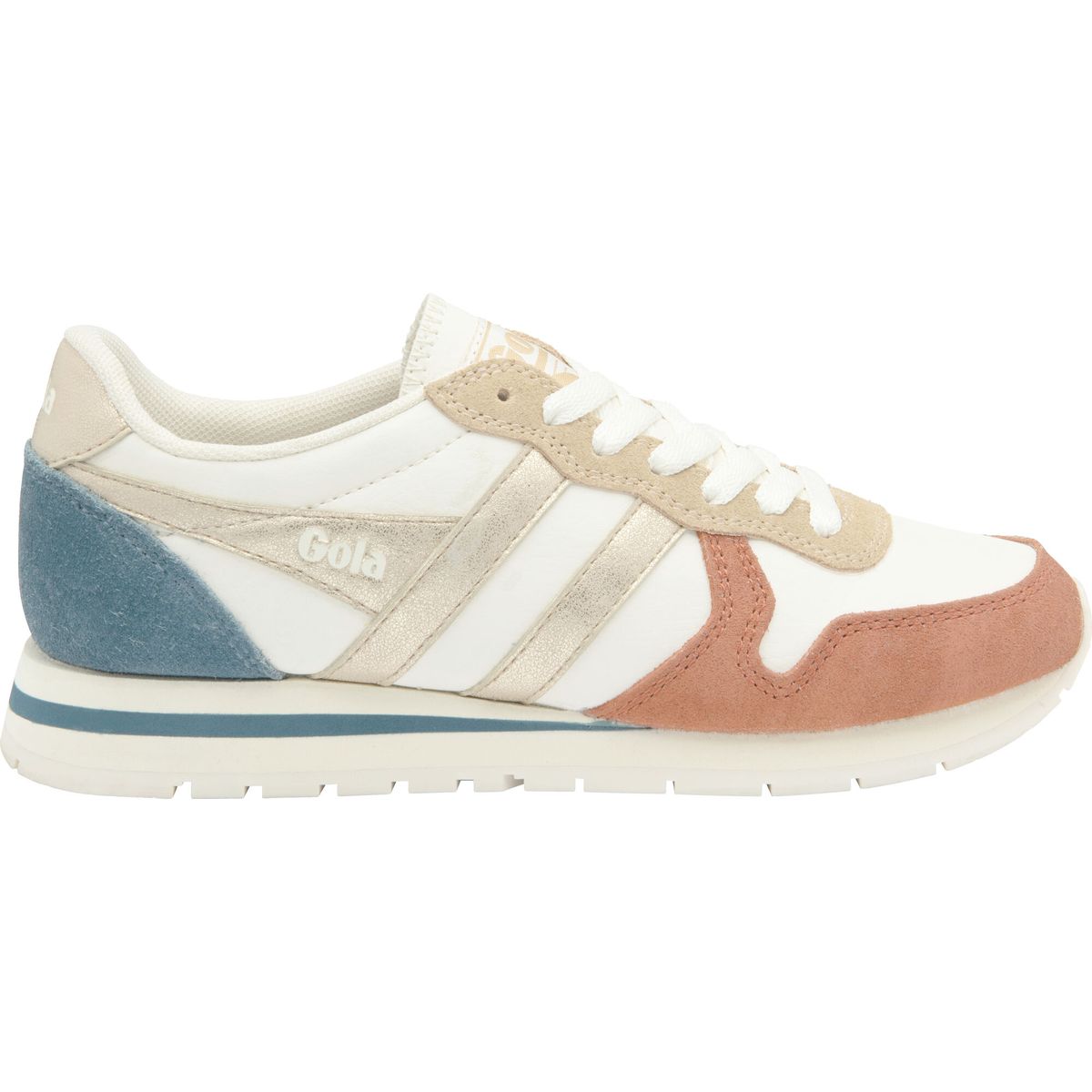 Gola Daytona Quadrant Sneaker Women off white/orange spice/gold/ink (WU) 3 CLB203-WU-3-offwhiteorangespicegoldink