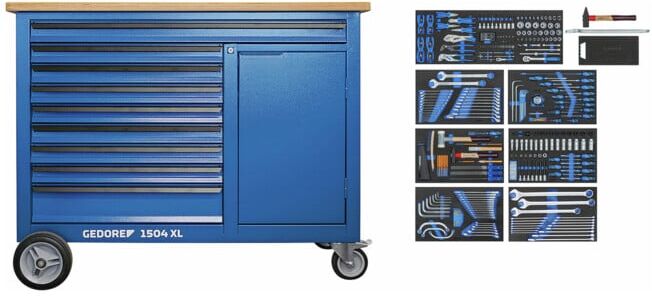 Établi GEDORE avec assortiment professionnel de 306 pièces, 1504 XL-S-306 AGRAR (3434834)