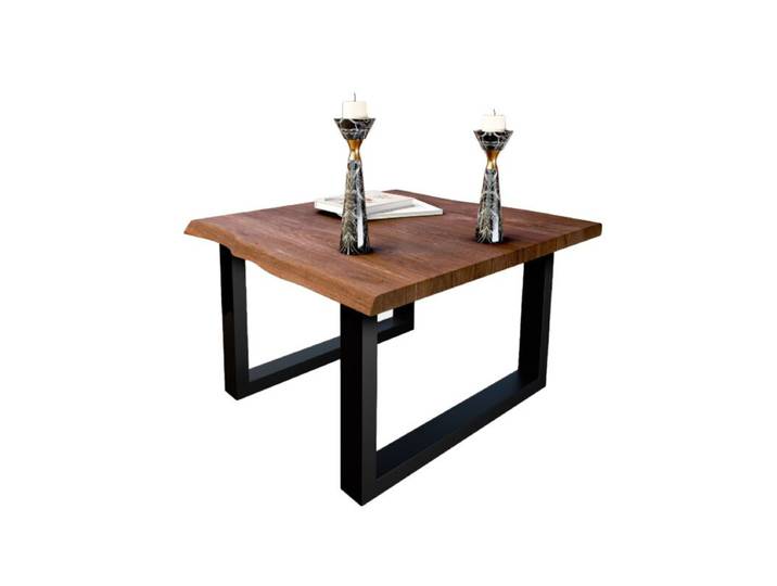 Liadomo Boston Couchtisch aus Massivholz mit verschiedenen Gestellen - Akazie massiv nuss lackiert - U-Gestell Metall schwarz - 90 x 90 Neues Produkt: Zum Start -13% im Preis gesenkt Industrial, Natur