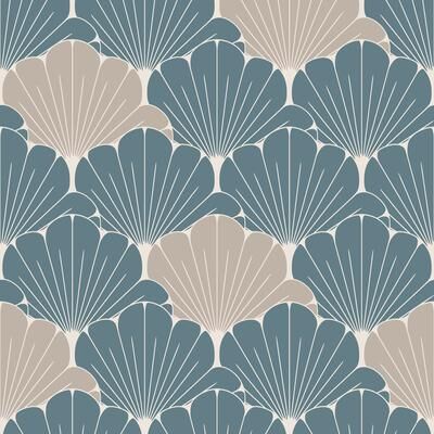 "Veer Decor Giant Art Deco Gingko Leaf Wallpaper - Roll 20.86""x33ft"
