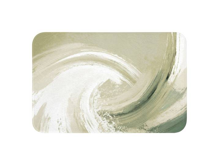 BADEMATTE Abstrakt - Pinselstriche - Wellen - Grün Rutschfest 60x40 cm