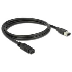 Delock FireWire Anschlusskabel [1x Firewire (400) Stecker 9pol. - 1x Firewire (400) Stecker 6pol.] 1 m Schwarz 82595