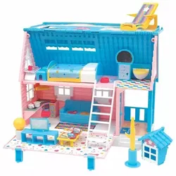 Cicciobello: Puppenhaus auf Rädern, mit Puppe