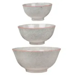 Chic Antique Latteschüssel mit Muster 3er Set, H6,5/D15 cm, desert sage
