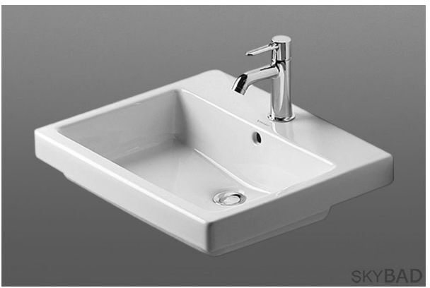 Duravit Einbau-Waschtisch Vero 50 x 46,5 cm, we, Einb. v. ob., 3 HL