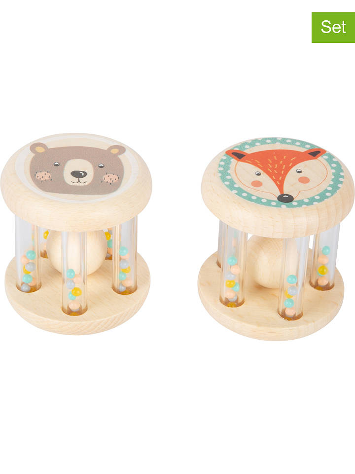 small foot 2er-Set: Babyrasseln "Tiere" - ab Geburt - onesize