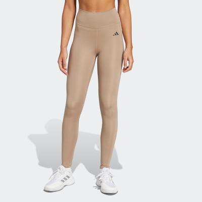 Trainingstights ADIDAS PERFORMANCE "OPTIMÉ ESSENTIALS STASH POCKET LEGGINGS, KOMPLETTE LÄNGE", Damen, Gr. M, N-Gr, chalky braun, normal, gr., Obermaterial: 85% Polyester, 15% Elasthan, Hosen, für Fitness, mit Climacool Technologie, ohne Verschluss