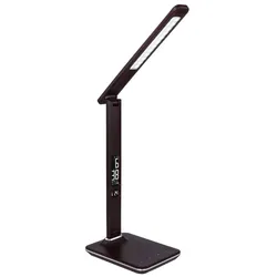 LED Schreib Tisch Lampe Büro Leuchte Dimmbar Chrom Uhrzeit Farben Fixierbar