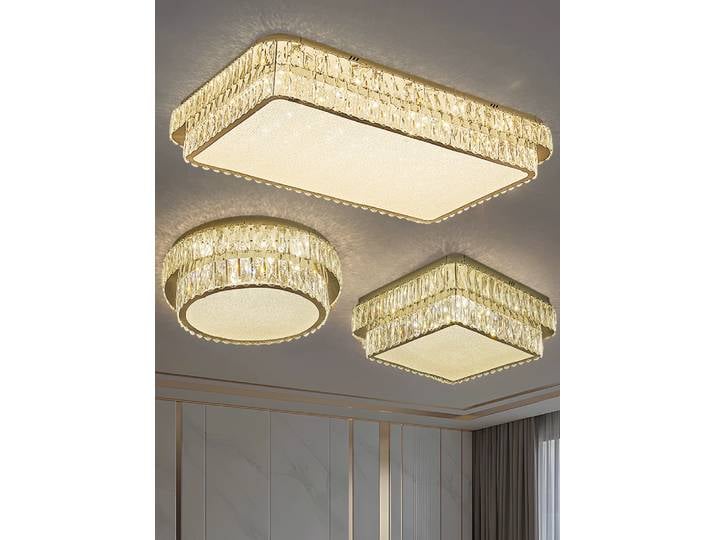 LED en acier inoxydable postmoderne minimaliste cristal plafonnier réglable éclairage de luxe pour salon chambre décoration