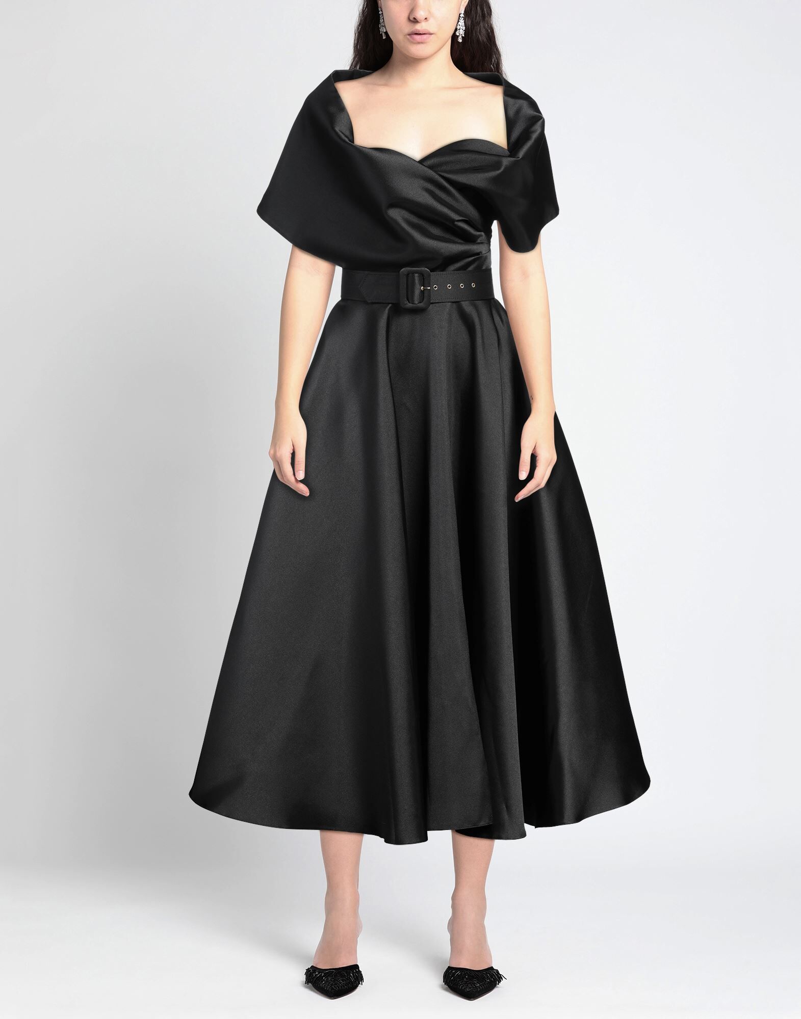 Rhea Costa Vestido midi Mujer Negro 38 Mujer