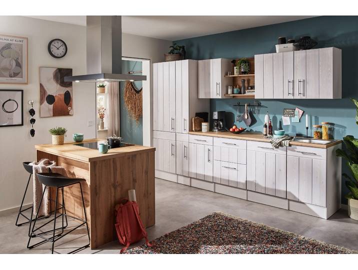 Küche Küchenzeile Landhaus Inselküche Induktion Anton 310 cm Respekta