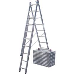Krause 033383 Aluminium Multifunktionsleiter inkl. Traverse Arbeitshöhe (max.): 5.40 m Silber DIN EN 131 12 kg