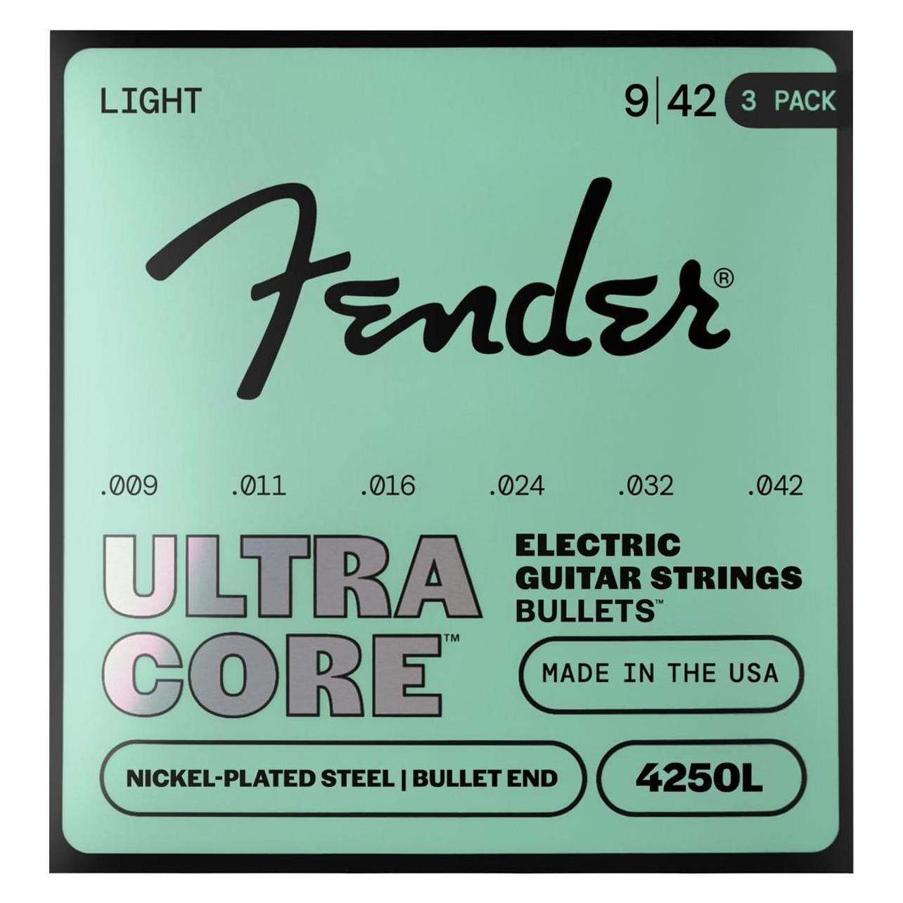 Fender UltraCore 4250L, Stärke 9-42, 3er-Pack E-Gitarren-Saiten (3x, E-Gitarre, 0.04") (72268083)