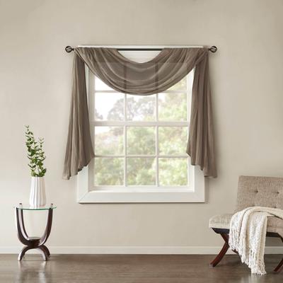 Madison Park Harper Solid Lightweight Crushed Sheer Curtain Scarf