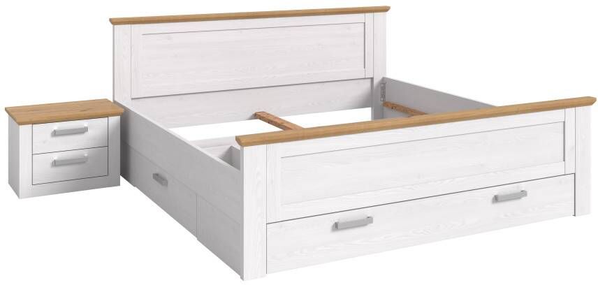 Pharao24.de Schubladenbett Funktionsbett Zweifarbig Holzstruktur