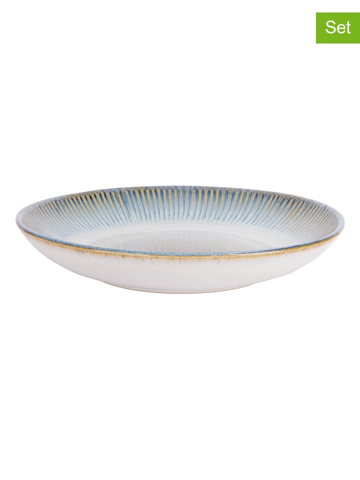Cosy&Trendy 2er-Set: Suppenteller "Listra Ocean" in Hellblau/ Beige - Ø 21 cm - onesize