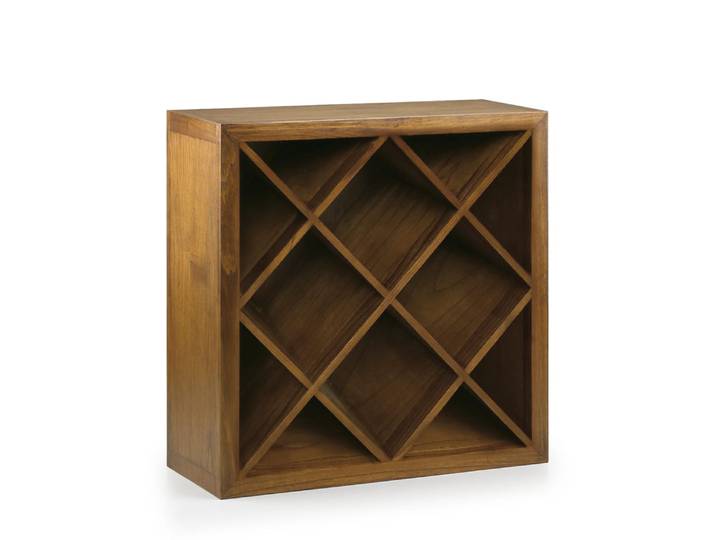 Range bouteille en bois marron 12 compartiments L 90 cm
