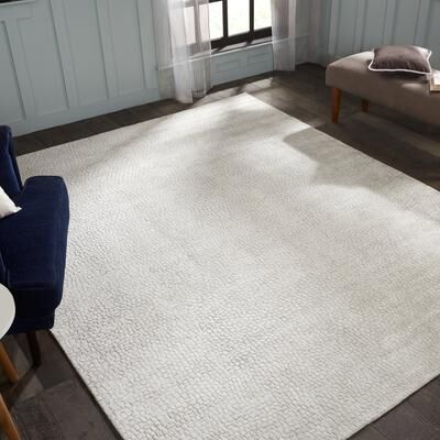 KALATY Handmade Mosaic Hand-loomed Solid Color Area Rug