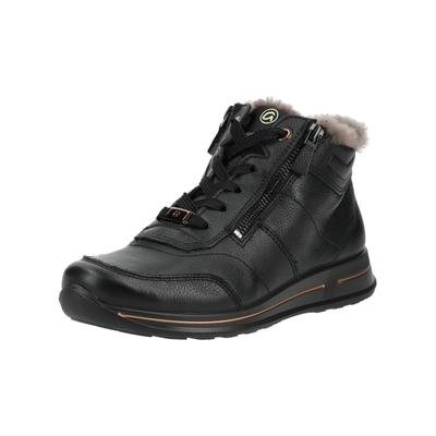 Sneaker ARA "Ara Sneaker Leder", Damen, Gr. 41,5, schwarz, Leder, Schuhe Sneaker