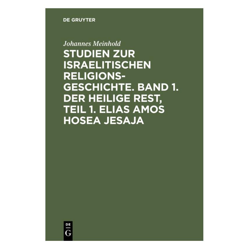 De Gruyter Meinhold:Studien zur israelitischen Rel (Deutsch, Hardcover, Johannes Meinhold) (67776164)