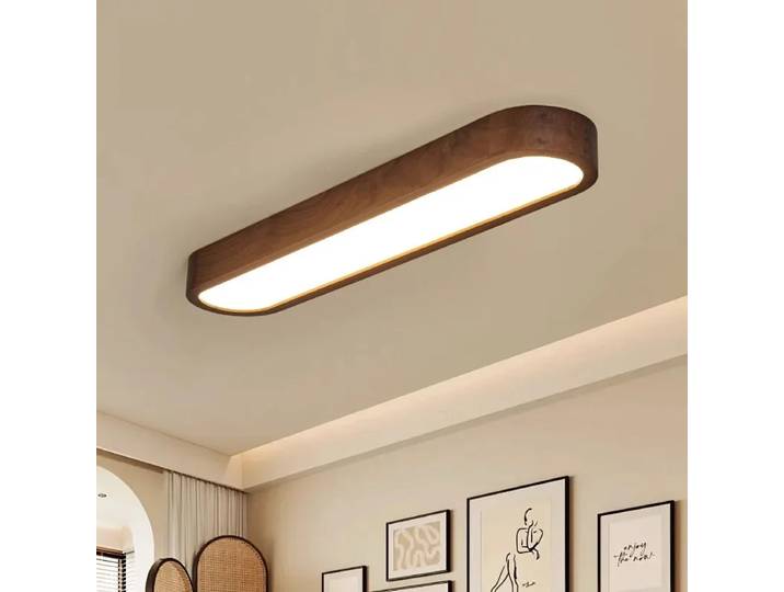 Plafonnier LED nordique 120cm lampe de couloir d'allée en bois pour salon salle à manger chambre lustre plafonnier Luminaires