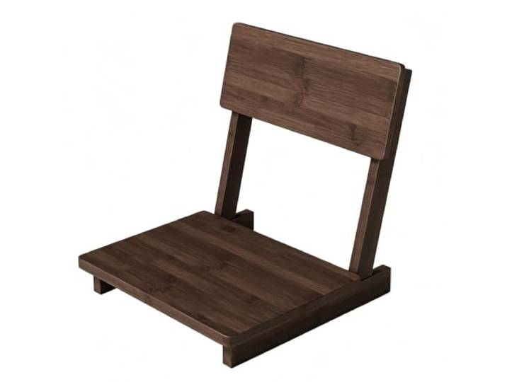 Tatami-Stuhl,Wohnzimmer Bodenstuhl,Beinloser Stuhl Holz Faules Sofa, Stuhlrückenstütze,Bodenstuhl Sitz Mit Kissen,Platz Sparen,Geeignet FüR Wohnzimmer,Erker,Balkon(Brown)